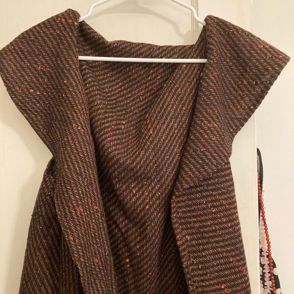 Brown and red maxi duster / long vest - Picture 2 of 5